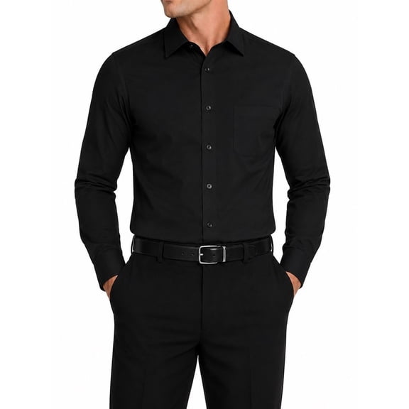 Modena Mens Regular Fit Long Sleeve Solid Dress Shirt Colors