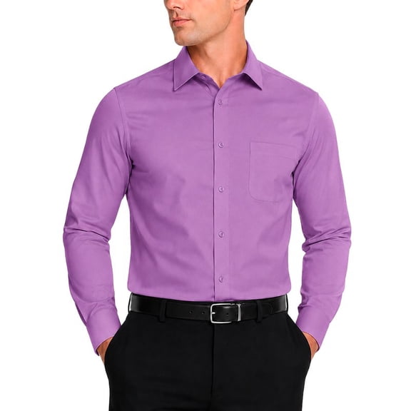 Modena Mens Slim Fit Long Sleeve Solid Dress Shirt Colors