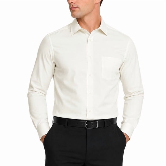 Modena Mens Regular Fit Long Sleeve Solid Dress Shirt Colors