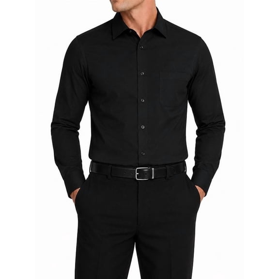 Modena Mens Regular Fit Long Sleeve Solid Dress Shirt Colors