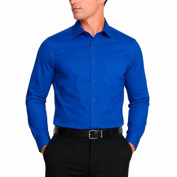 Modena Mens Regular Fit Long Sleeve Solid Dress Shirt Colors