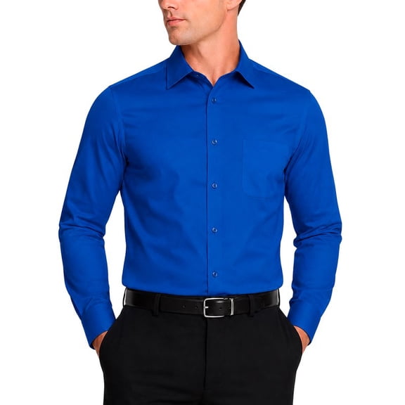 Modena Mens Regular Fit Long Sleeve Solid Dress Shirt Colors