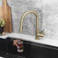 thumbnail image 1 of Stylish Modena Ht 14 ⅛" Brushed Gold Single Handle Pull Down Kitchen Faucet with Dual Funtion K-131GR, 1 of 15