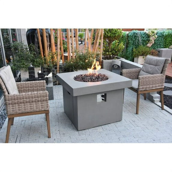 Modeno Burlington Light Weight Fiber-Concrete Fire Table in Concrete Light Gray