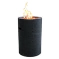 thumbnail image 1 of Modeno Outdoor Lava Tube Fire Pit Column 27.6 Inches Grey Durable Round Fire Pit Table Glass Fiber Reinforced Concrete Propane Patio Fire Place Electronic Ignition Cover and Lava Rock Included, 1 of 2