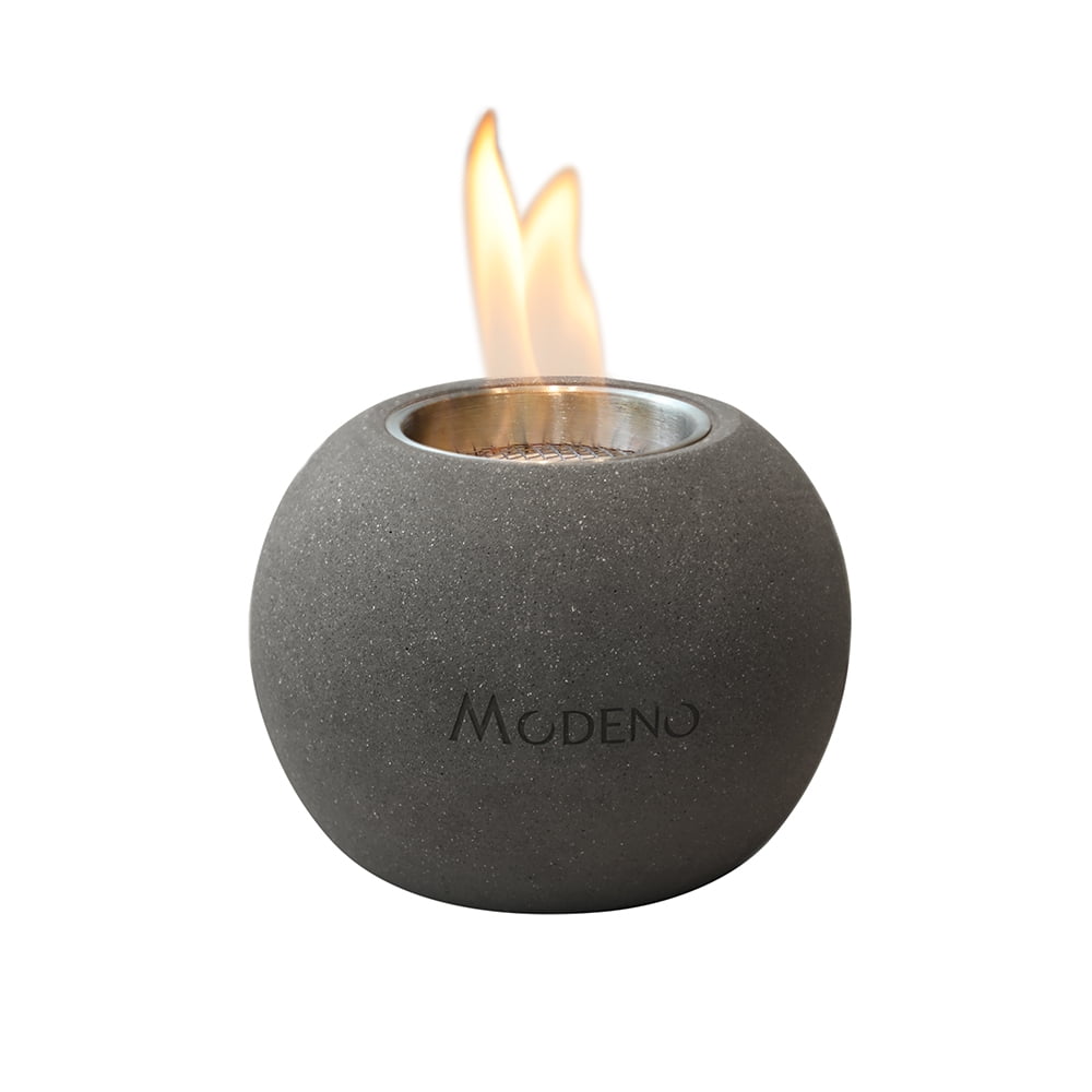 Dark Gray Concrete Round Tabletop Fire Pit