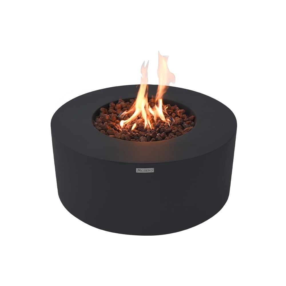 Modeno Venice Gas Fire Pit for Outside Outdoor Fire Pit Table Smokeless Fire Pit Concrete Round Fire Bowl Patio Heater Fireplace 50000 BTUs - Grey, 34 x 34 Inches