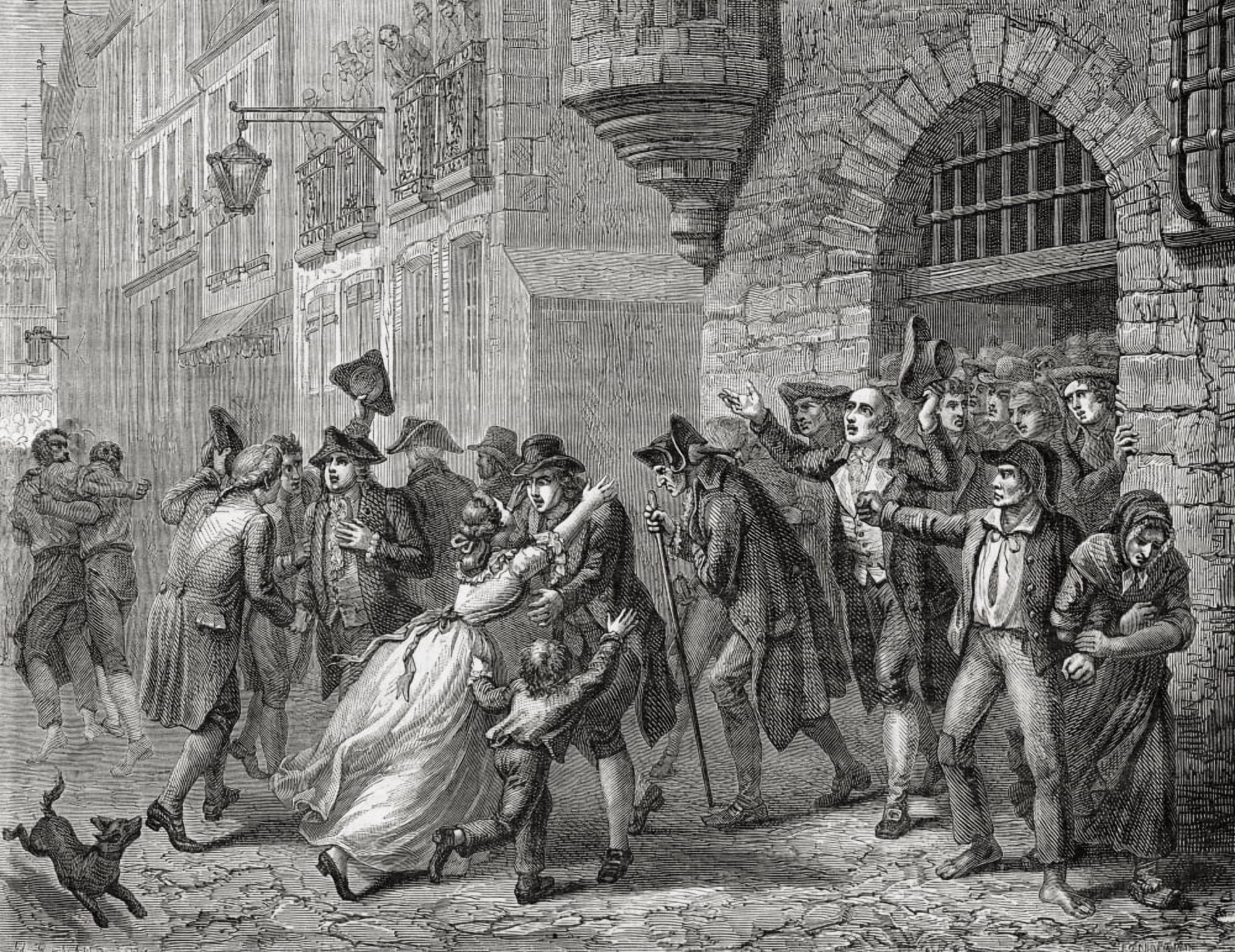The Moderates Are Released 1794 Engraved By P Jonnard After H Renaud From Histoire De La Revolution Francaise By Louis Blanc Canvas Art - Ken Welsh Design Pics (17 x 13)