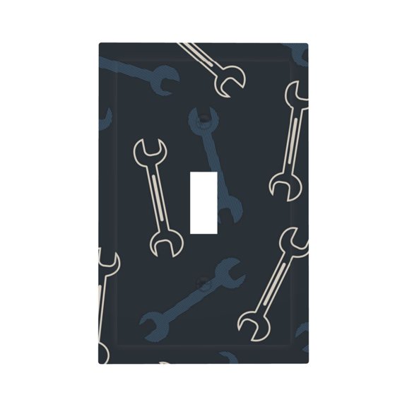 Modern 1-Gang Single Toggle Wall Plate Electrical Switch Cover Outlet Switchplate, Professional Fixing Open End Wrench Tools