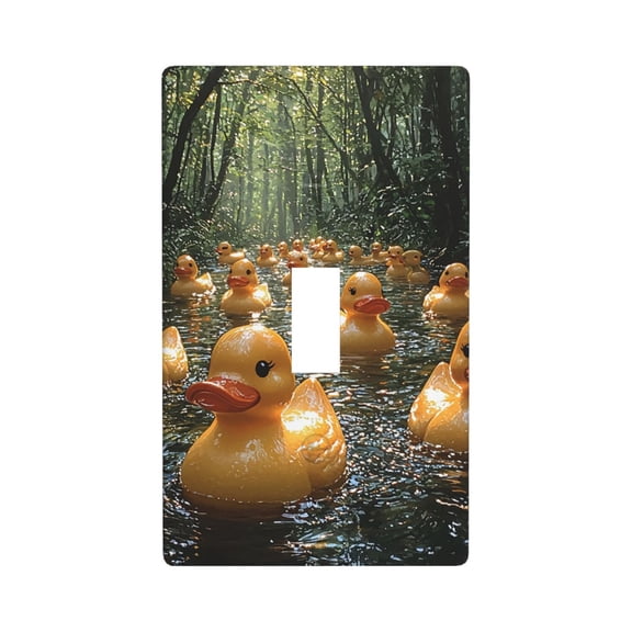 Modern 1-Gang Toggle Switch Wall Plate, Light Switch Cover Outlet Cover for Home & Office, Rubber Ducks