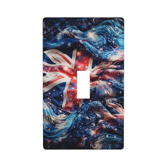 Modern 1-Gang Toggle Switch Wall Plate, Light Switch Cover Outlet Cover for Home & Office, Union Jack United Kingdom Flag Starry