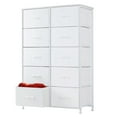 thumbnail image 1 of Modern 10 Drawer Fabric Dresser, Chest of Drawer Organizer Storage Cabinet for Bedroom Clothes Closet, Entryway,White, 1 of 8