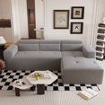 thumbnail image 1 of Modern 109'' Teddy Fabric L Shaped Sectional Sofa for Living Room - 3 Seat Corner Couch with Chaise & Pillows - Easy Assembly-Free!, 1 of 15