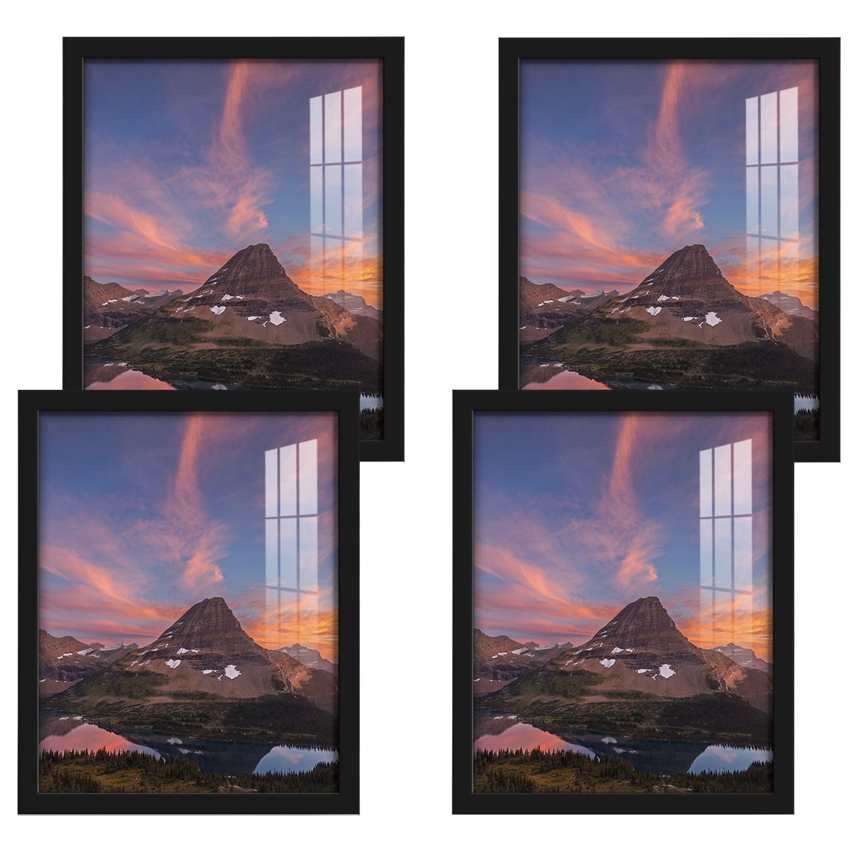 Modern 11 in. x 14 in. Black Picture Frame (Set of 4)