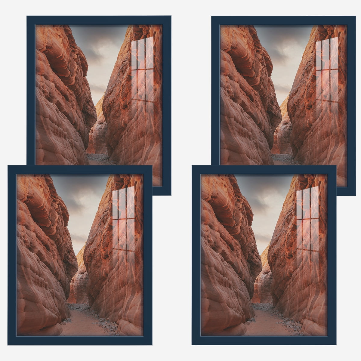 Modern 11 in. x 14 in. Dark Blue Picture Frame (Set of 4)