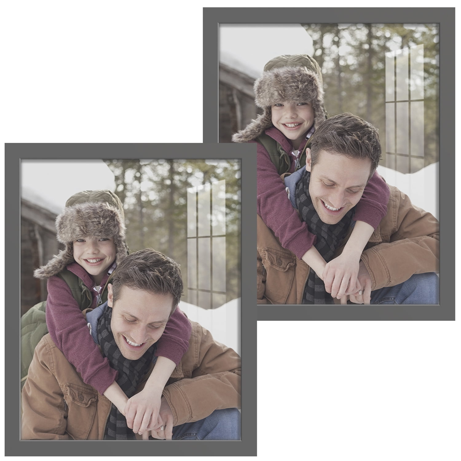 Modern 11 in. x 14 in. Grey Picture Frame (Set of 2)