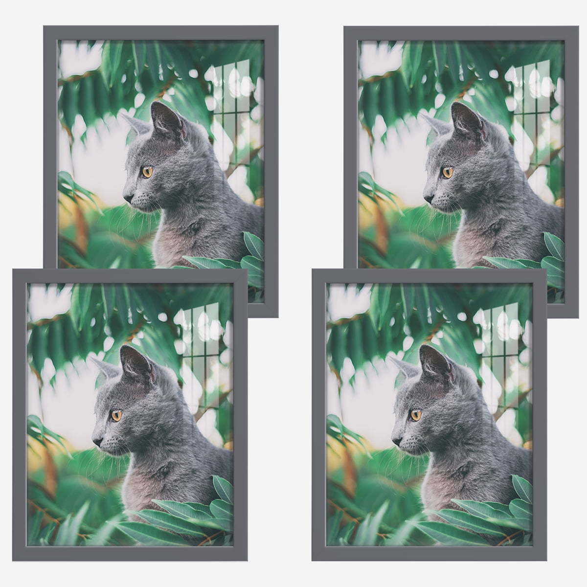 Modern 11 in. x 14 in. Grey Picture Frame (Set of 4)