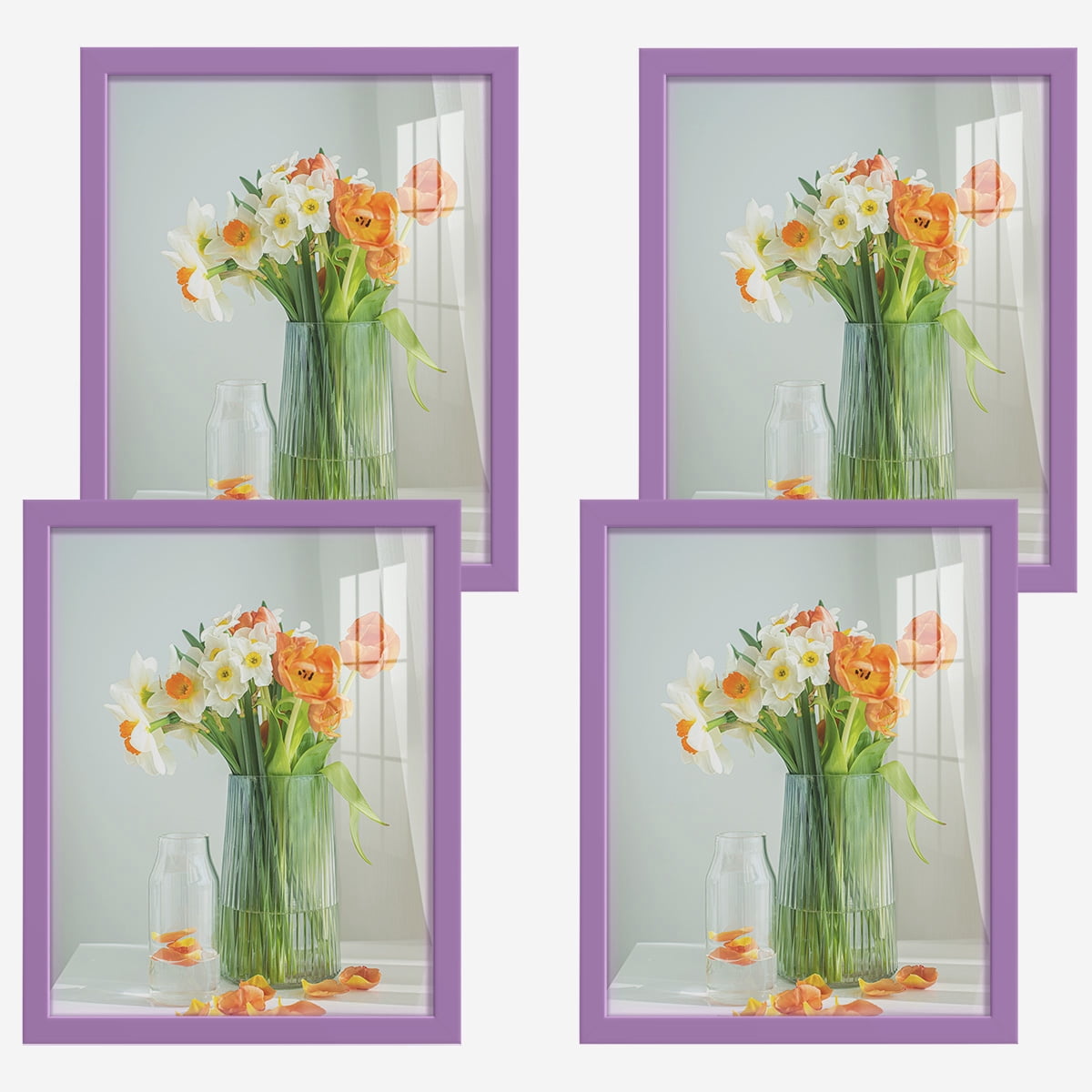 Modern 11 in. x 14 in. Violet Picture Frame (Set of 4)