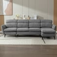 thumbnail image 1 of Modern 110" Modular Sectional Couches for Living Room, L-Shaped Sectional Sofa, 4 Seat Oversized Sofa with Chaise, Dark Gray, 1 of 8