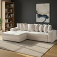 thumbnail image 1 of Modern 110" Modular Sectional Sofa with Chaise, Fluffy Corduroy Cloud L Shaped Couch with Deep Seats for Living Room (Beige), 1 of 9
