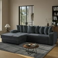 thumbnail image 1 of Modern 110" Modular Sectional Sofa with Chaise, Fluffy Corduroy Cloud L Shaped Couch with Deep Seats for Living Room (Dark Grey), 1 of 9