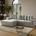 thumbnail image 1 of Modern 110" Modular Sectional Sofa with Chaise, Fluffy Corduroy Cloud L Shaped Couch with Deep Seats for Living Room (Light Grey), 1 of 9