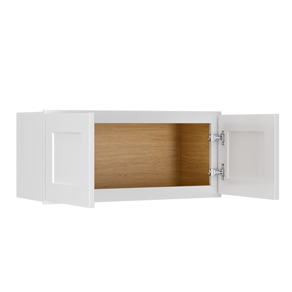Modern 12" H Wall Mounted Kitchen Bridge Cabinet, Over-the-Fridge Storage (Available in 30" & 36" Widths)