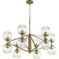 thumbnail image 1 of Modern 12 Light Chandelier with Dual Up-Light Down-Light Sockets and Orbs 33 in W X 14 in H-Aged Brass Finish Bailey Street Home 182-Bel-4529873, 1 of 1