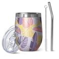 thumbnail image 1 of Modern 12oz Stainless Steel Insulated Wine Tumbler with Lid and Straw – Double Wall Vacuum Mug for Hot & Cold Drinks, 304 Steel Interior, Sweat-Free Design, 1 of 5