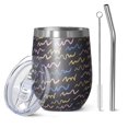 thumbnail image 1 of Modern 12oz Stainless Steel Insulated Wine Tumbler with Lid and Straw – Double Wall Vacuum Mug for Hot & Cold Drinks, 304 Steel Interior, Sweat-Free Design, 1 of 5