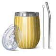 thumbnail image 1 of Modern 12oz Stainless Steel Insulated Wine Tumbler with Lid and Straw – Double Wall Vacuum Mug for Hot & Cold Drinks, 304 Steel Interior, Sweat-Free Design, 1 of 5