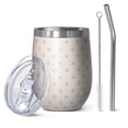 thumbnail image 1 of Modern 12oz Stainless Steel Insulated Wine Tumbler with Lid and Straw – Double Wall Vacuum Mug for Hot & Cold Drinks, 304 Steel Interior, Sweat-Free Design, 1 of 5