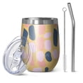 thumbnail image 1 of Modern 12oz Stainless Steel Insulated Wine Tumbler with Lid and Straw – Double Wall Vacuum Mug for Hot & Cold Drinks, 304 Steel Interior, Sweat-Free Design, 1 of 5
