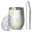 thumbnail image 1 of Modern 12oz Stainless Steel Insulated Wine Tumbler with Lid and Straw – Double Wall Vacuum Mug for Hot & Cold Drinks, 304 Steel Interior, Sweat-Free Design, 1 of 5