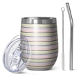 thumbnail image 1 of Modern 12oz Stainless Steel Insulated Wine Tumbler with Lid and Straw – Double Wall Vacuum Mug for Hot & Cold Drinks, 304 Steel Interior, Sweat-Free Design, 1 of 5