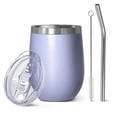 thumbnail image 1 of Modern 12oz Stainless Steel Insulated Wine Tumbler with Lid and Straw – Double Wall Vacuum Mug for Hot & Cold Drinks, 304 Steel Interior, Sweat-Free Design, 1 of 5