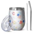 thumbnail image 1 of Modern 12oz Stainless Steel Insulated Wine Tumbler with Lid and Straw – Double Wall Vacuum Mug for Hot & Cold Drinks, 304 Steel Interior, Sweat-Free Design, 1 of 5