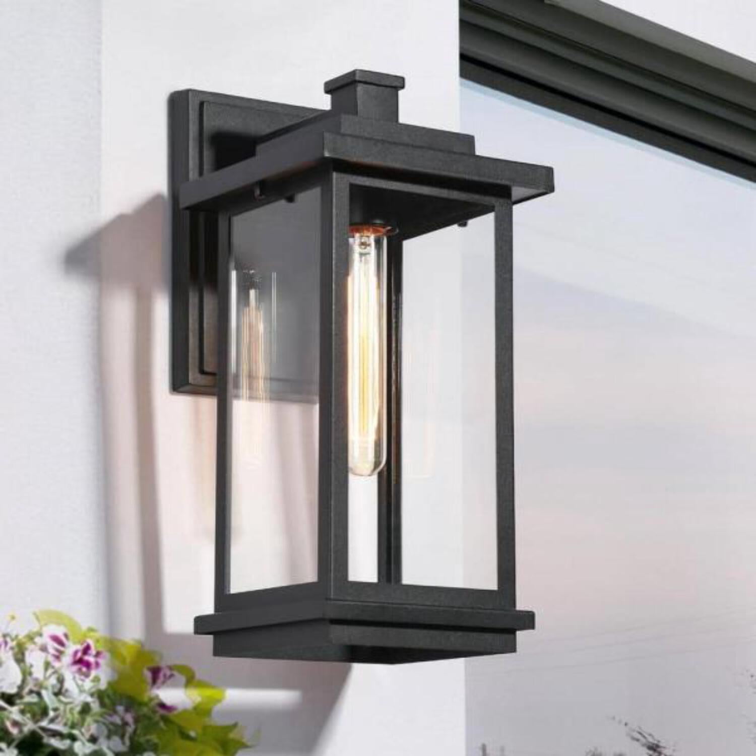 Livex Lighting 7556-14 Outdoor Wall Lantern - Black, Clear Beveled Glass, 20" H X 8" W X 20" Extension
