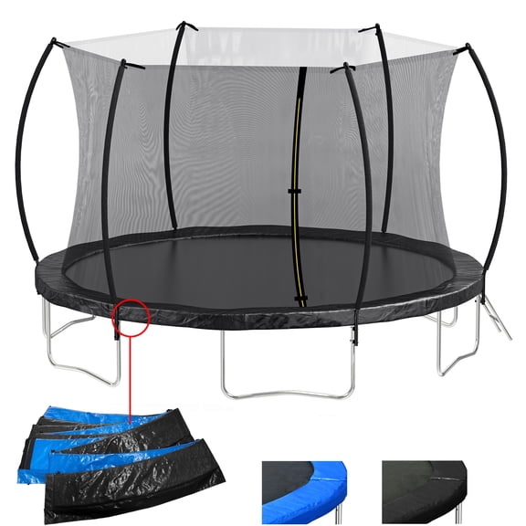 Modern 14FT Trampoline (Double-side color pad) Trampoline with Durable Build Steel Build, Home Durable Build, Easy to Install