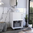 thumbnail image 1 of Modern 18" Bathroom Vanity In White With One Open Shelf And Single Door Cabinet For Bath A Storage, 1 of 4