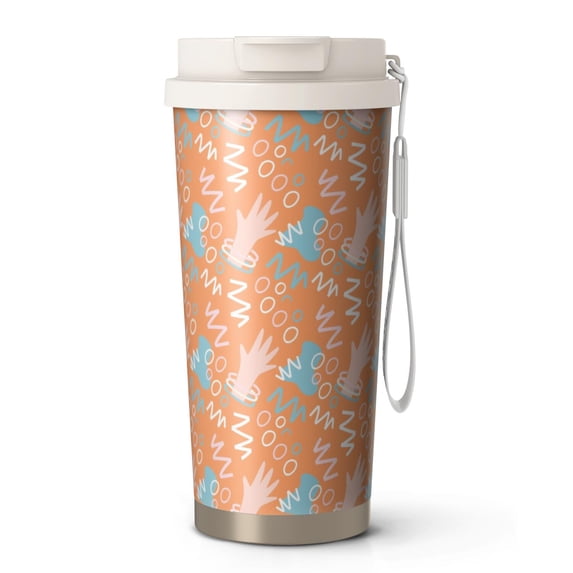 Modern 18oz Double Drinking Coffee Mug – Vacuum Insulated Stainless Steel Travel Cup with Leakproof Lid, 316 Steel Thermos Tumbler for Hot & Cold Beverages