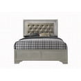 thumbnail image 1 of Queen Size metal platform bed frame with champagne crocodile skin finish, no box spring needed, gray for master bedroom, 1 of 5