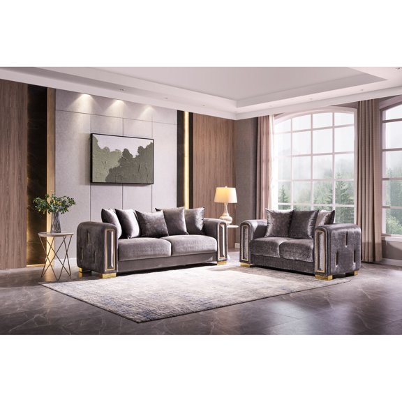 Modern 2/3-Piece Silver Furniture for Living Area / Comfort and Durability