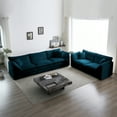 thumbnail image 1 of Modern 2+3 Seater In Blue Chenille - Space-saving Design Construction For Durability, 1 of 6