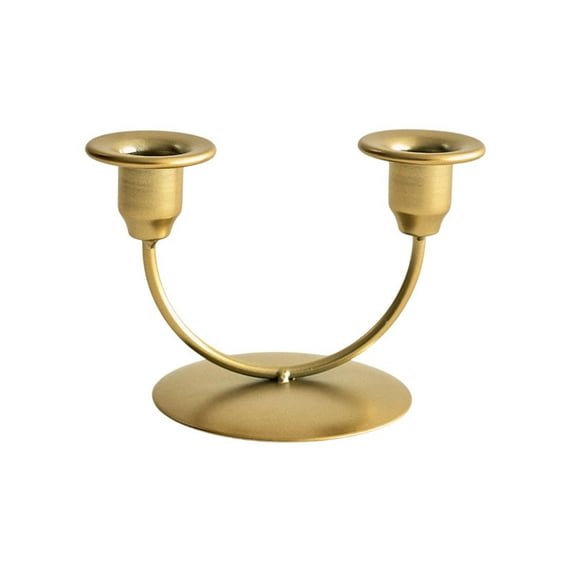 Modern 2-Arm Candelabra Holder, Cast Iron Metal Candlestick Holders Candle Holder Candle Stand, Curved Design for Table Centerpiece, Wedding ,Home Decor