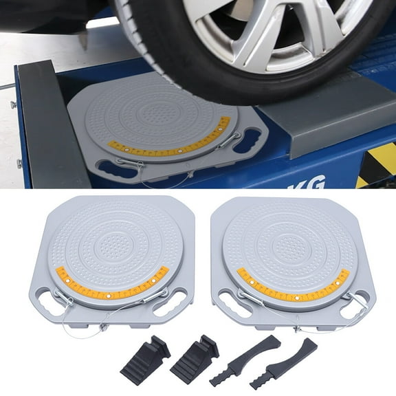 Modern 2* Car Wheel Turntable Truck Front End Wheel Alignment Turn Plates Tool Kit Silver Grey