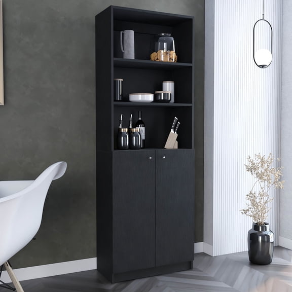 Modern 2-Door Home Storage Bookcase / Hide Collections and Display Decoratives