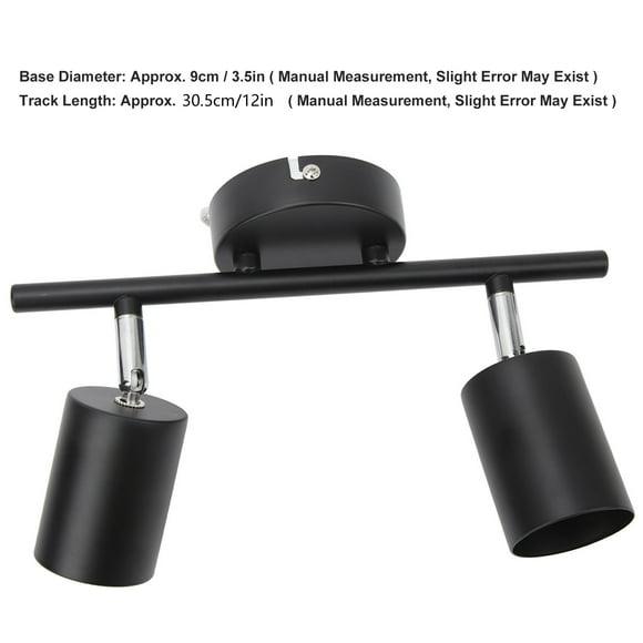 Modern 2,Head LED Track Light, GU10 Compatible, 90 Rotatable, Matte Black Finish, Complete Kit