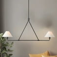 thumbnail image 1 of Modern 2-Light Tapered Black Pendant, Mid-Century Ceiling Light Fixture, Elegance Hanging Light with Linen Shade, Classic Linear Ceiling Lamp for Living Room, Kitchen, Bedroom, Dining Room, 1 of 7