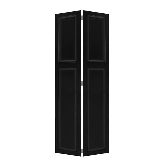 Modern 2-Panel Bi-Fold Door, 80 in. H x 33 in. W x 0.75 in. D, Black Walnut MDF Finish with Hardware Kit